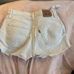 Levi's High Waisted White 501 Shorts (Size 26)